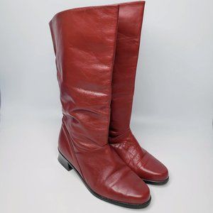 Markon Shelly Retro 1980s Soft Leather Cuff Boots 8M